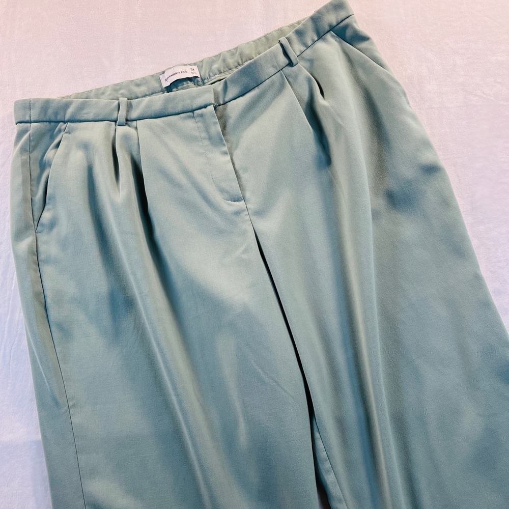 Abercrombie & Fitch Curve Love Sloane Tailored Pants Sage Green Size 34 Short
